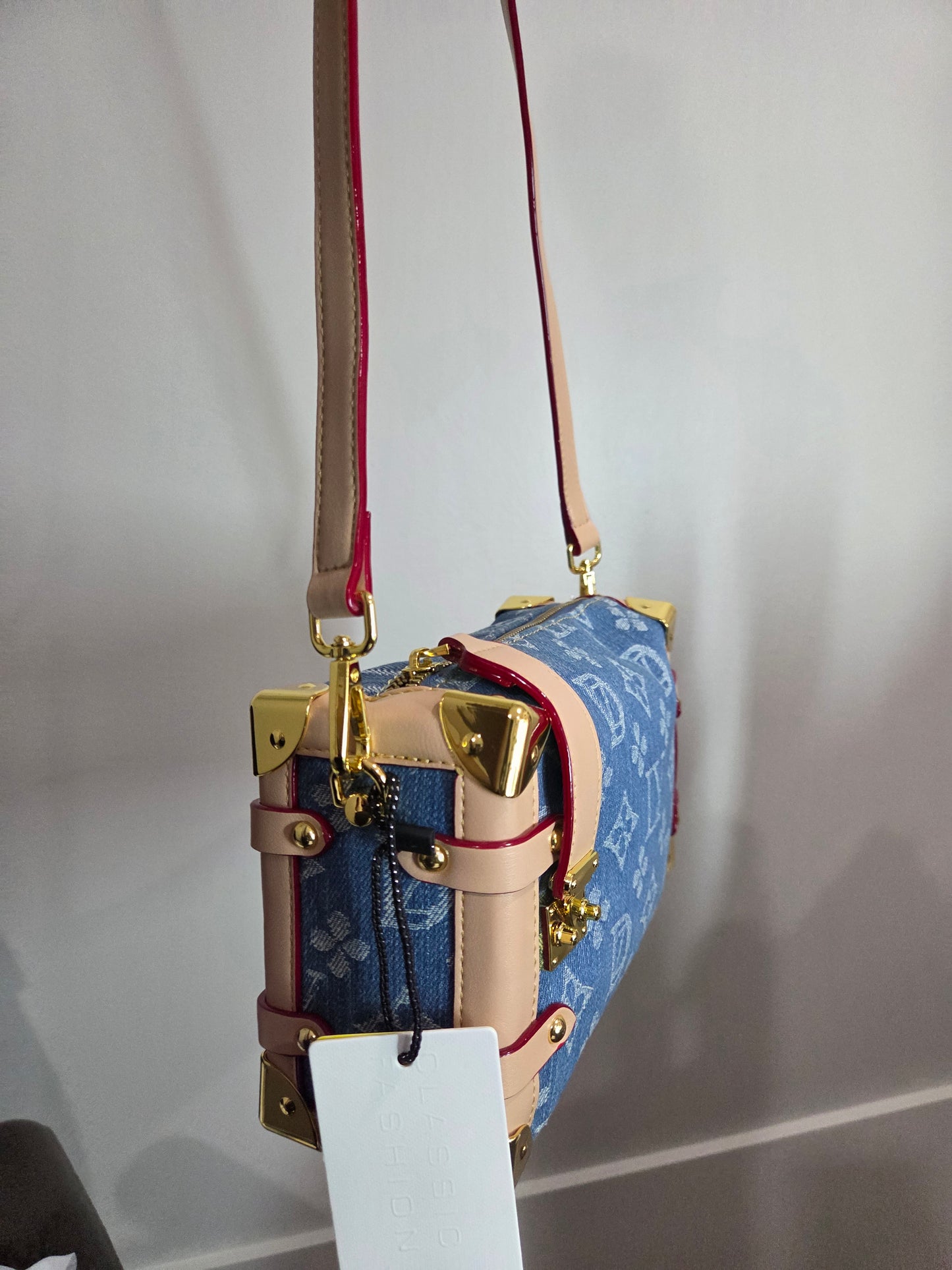Love You Denim Suitcase