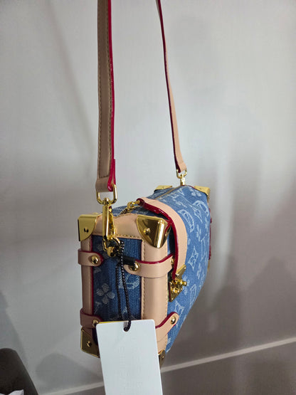 Love You Denim Suitcase