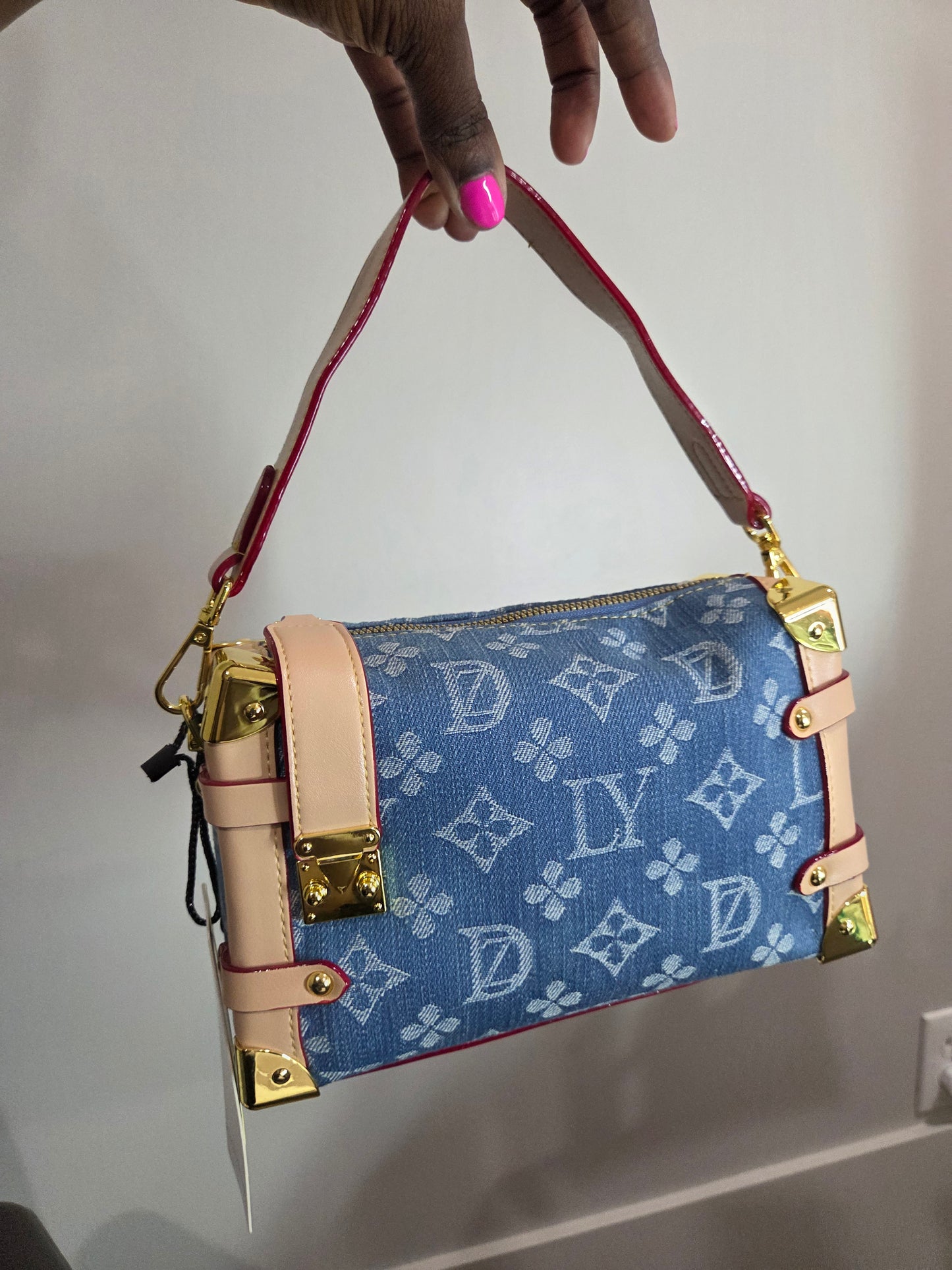 Love You Denim Suitcase