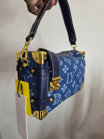 Love You Denim Suitcase