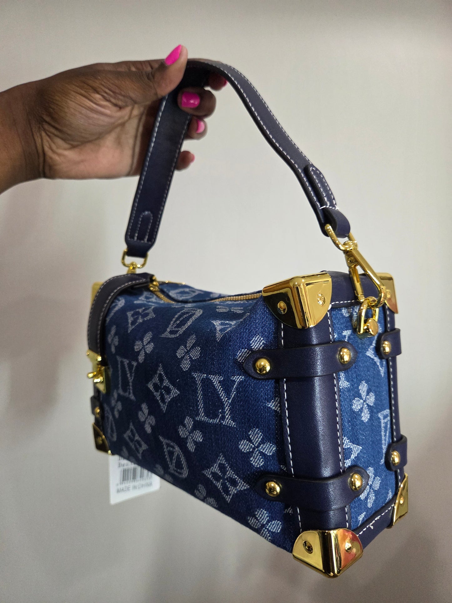 Love You Denim Suitcase
