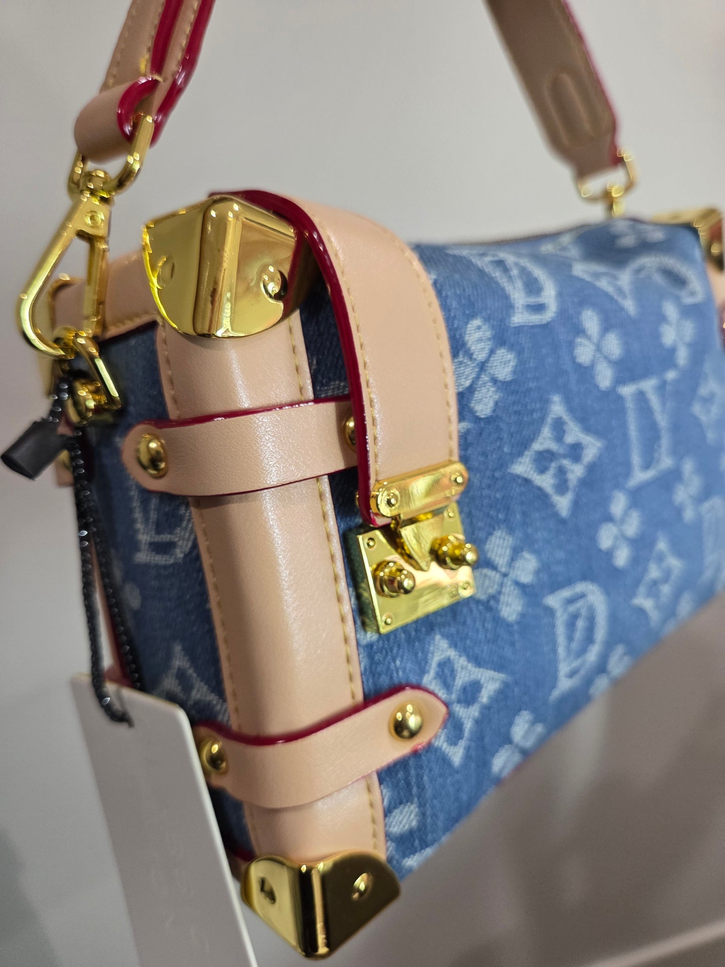 Love You Denim Suitcase