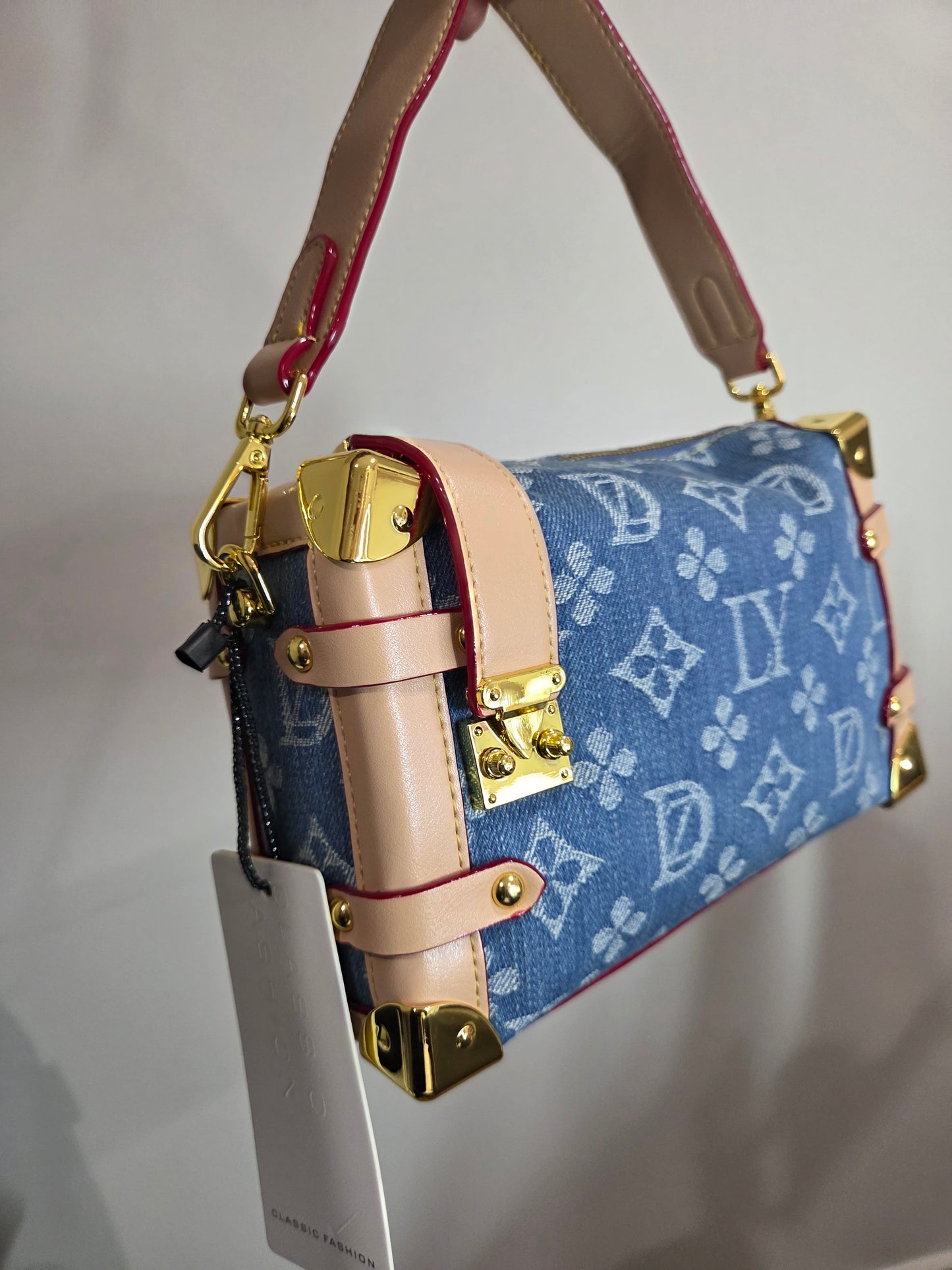 Love You Denim Suitcase